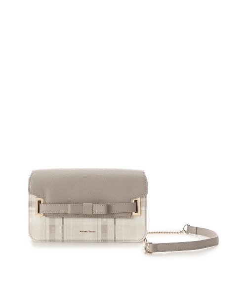 Samantha Thavasa（サマンサタバサ）の「チェック柄エムシュシュⅢ ショルダーバッグ 大サイズ（ショルダーバッグ・レディース・ブラック/グレイッシュベージュ/オフホワイト・FREE）」の3枚目の写真