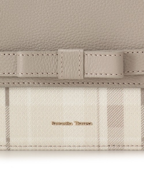Samantha Thavasa（サマンサタバサ）の「チェック柄エムシュシュⅢ ショルダーバッグ 大サイズ（ショルダーバッグ・レディース・ブラック/グレイッシュベージュ/オフホワイト・FREE）」の9枚目の写真