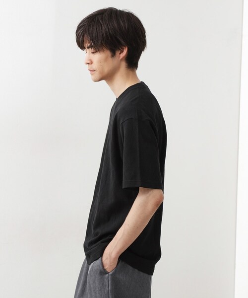 THE SHOP TK (ザ ショップ ティーケー )の「パターンジャカード半袖Tシャツ【洗濯機OK】(Tシャツ/カットソー・メンズ・オフホワイト/ブラック・04/03/02/01)」の7枚目の写真