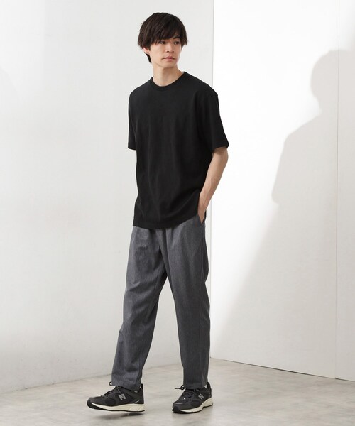 THE SHOP TK (ザ ショップ ティーケー )の「パターンジャカード半袖Tシャツ【洗濯機OK】(Tシャツ/カットソー・メンズ・オフホワイト/ブラック・04/03/02/01)」の9枚目の写真
