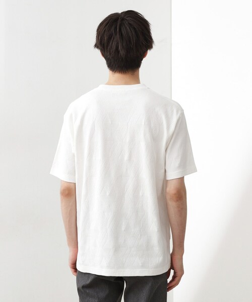 THE SHOP TK (ザ ショップ ティーケー )の「パターンジャカード半袖Tシャツ【洗濯機OK】(Tシャツ/カットソー・メンズ・オフホワイト/ブラック・04/03/02/01)」の13枚目の写真