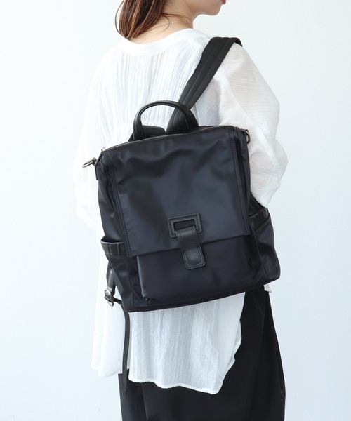 Cepica（セピカ）の「牛革×撥水ナイロン3Wayリュック（バックパック/リュック・レディース・ブラック/カーキ・FREE）」の7枚目の写真