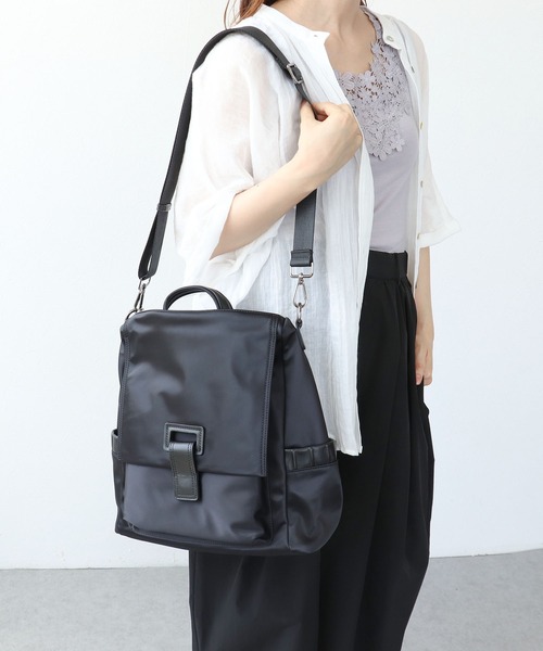 Cepica（セピカ）の「牛革×撥水ナイロン3Wayリュック（バックパック/リュック・レディース・ブラック/カーキ・FREE）」の15枚目の写真