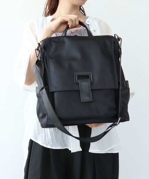 Cepica（セピカ）の「牛革×撥水ナイロン3Wayリュック（バックパック/リュック・レディース・ブラック/カーキ・FREE）」の11枚目の写真