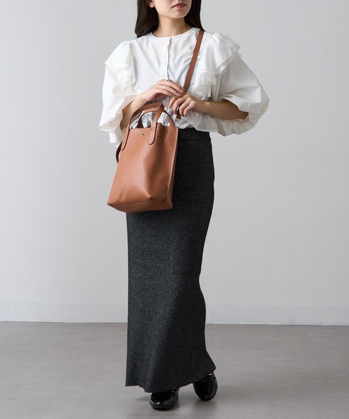 Legato Largo（レガートラルゴ）の「【Legato Largo】LG-P0117 かるいかばん 縦型2WAY ショルダーバッグ（ショルダーバッグ・レディース・ブラック/キャメル/グレイッシュベージュ/アイボリー・FREE）」の17枚目の写真