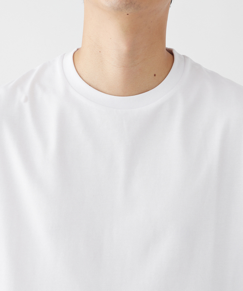 B.C STOCK（ベーセーストック）の「ギザコットン ノースリーブTシャツ（タンクトップ・メンズ・ホワイト/ベージュ/スミクロ・LARGE/MEDIUM）」の7枚目の写真