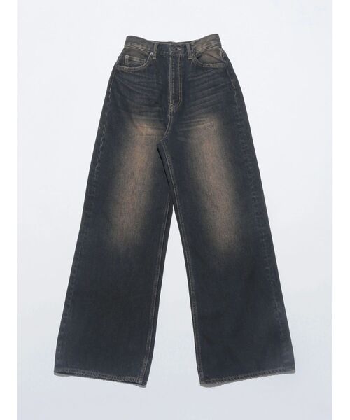 VEQUM（VEQUM）の「【VEQUM】RIM WIDE JEANS（デニムパンツ・レディース・インディゴブルー/ブラウン・24/25/26）」の4枚目の写真