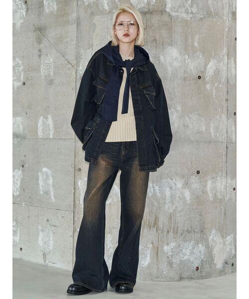 セール】【VEQUM】RIM WIDE JEANS（デニムパンツ）｜VEQUM（VEQUM）の