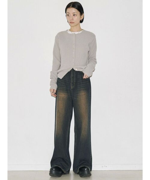VEQUM（VEQUM）の「【VEQUM】RIM WIDE JEANS（デニムパンツ・レディース・インディゴブルー/ブラウン・24/25/26）」の21枚目の写真
