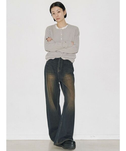 VEQUM（VEQUM）の「【VEQUM】RIM WIDE JEANS（デニムパンツ・レディース・インディゴブルー/ブラウン・24/25/26）」の22枚目の写真