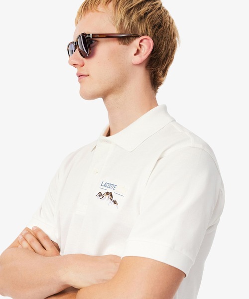 LACOSTE（ラコステ）の「マウンテンステッチポロシャツ（ポロシャツ・メンズ・ホワイト/オリーブ・3/4/2/5）」の4枚目の写真