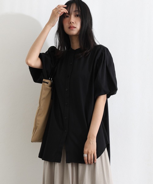 ElegChic(エレグシック)の「ブラウス風パフスリーブカットソー(Tシャツ/カットソー・レディース・オフホワイト/ミント/ブラック/ベージュ/チャコールグレー・XL/4L/M)」の6枚目の写真