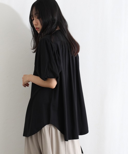 ElegChic(エレグシック)の「ブラウス風パフスリーブカットソー(Tシャツ/カットソー・レディース・オフホワイト/ミント/ブラック/ベージュ/チャコールグレー・XL/4L/M)」の8枚目の写真