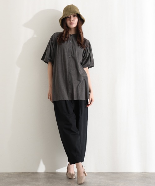 ElegChic(エレグシック)の「ブラウス風パフスリーブカットソー(Tシャツ/カットソー・レディース・オフホワイト/ミント/ブラック/ベージュ/チャコールグレー・XL/4L/M)」の10枚目の写真