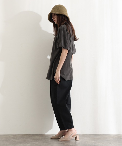 ElegChic(エレグシック)の「ブラウス風パフスリーブカットソー(Tシャツ/カットソー・レディース・オフホワイト/ミント/ブラック/ベージュ/チャコールグレー・XL/4L/M)」の11枚目の写真
