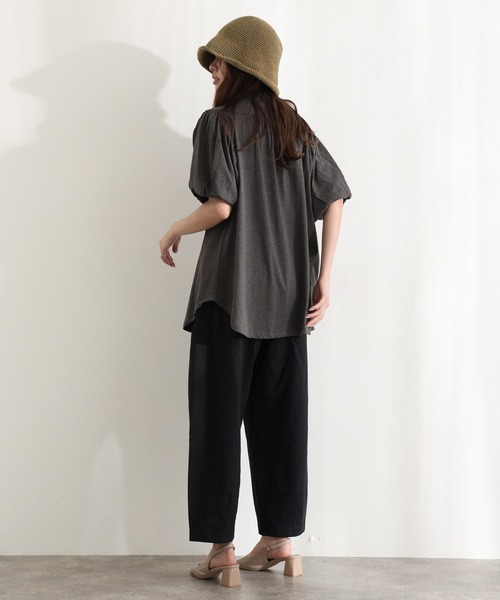 ElegChic(エレグシック)の「ブラウス風パフスリーブカットソー(Tシャツ/カットソー・レディース・オフホワイト/ミント/ブラック/ベージュ/チャコールグレー・XL/4L/M)」の12枚目の写真