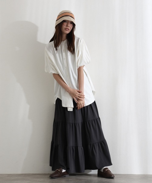 ElegChic(エレグシック)の「ブラウス風パフスリーブカットソー(Tシャツ/カットソー・レディース・オフホワイト/ミント/ブラック/ベージュ/チャコールグレー・XL/4L/M)」の21枚目の写真