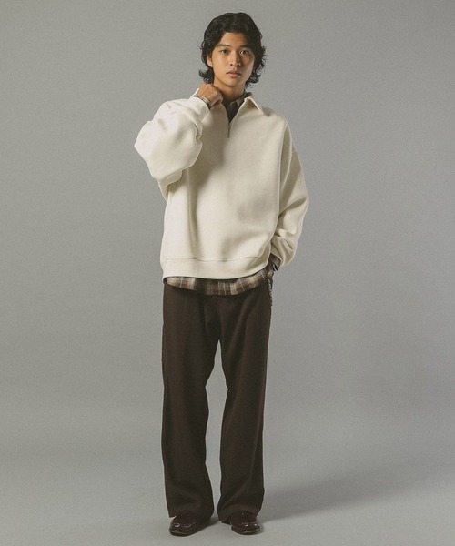 RAGEBLUE（レイジブルー）の「PIGMENT HALF ZIP SWEATSHIRT / ピグメント加工ダンボールハーフジップスウェット（スウェット・メンズ・ホワイト/ブルー/ブラウン/グレー/ブルー系その他・MEDIUM/LARGE）」の7枚目の写真