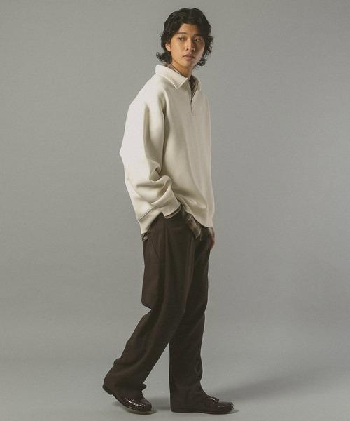 RAGEBLUE（レイジブルー）の「PIGMENT HALF ZIP SWEATSHIRT / ピグメント加工ダンボールハーフジップスウェット（スウェット・メンズ・ホワイト/ブルー/ブラウン/グレー/ブルー系その他・MEDIUM/LARGE）」の8枚目の写真