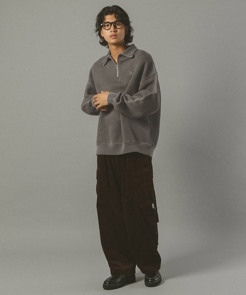 RAGEBLUE（レイジブルー）の「PIGMENT HALF ZIP SWEATSHIRT / ピグメント加工ダンボールハーフジップスウェット（スウェット・メンズ・ホワイト/ブルー/ブラウン/グレー/ブルー系その他・MEDIUM/LARGE）」の14枚目の写真