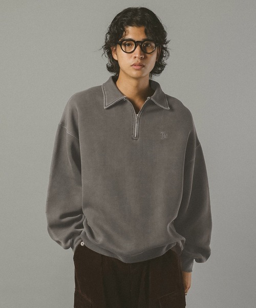 RAGEBLUE（レイジブルー）の「PIGMENT HALF ZIP SWEATSHIRT / ピグメント加工ダンボールハーフジップスウェット（スウェット・メンズ・ホワイト/ブルー/ブラウン/グレー/ブルー系その他・MEDIUM/LARGE）」の16枚目の写真