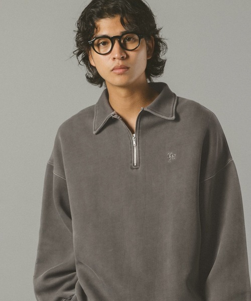 RAGEBLUE（レイジブルー）の「PIGMENT HALF ZIP SWEATSHIRT / ピグメント加工ダンボールハーフジップスウェット（スウェット・メンズ・ホワイト/ブルー/ブラウン/グレー/ブルー系その他・MEDIUM/LARGE）」の17枚目の写真