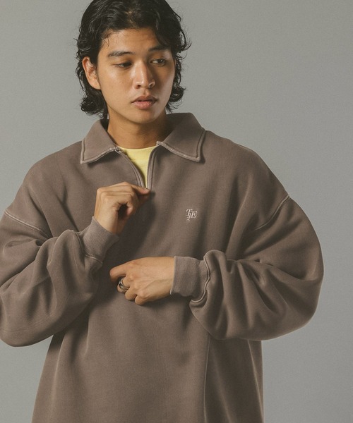 RAGEBLUE（レイジブルー）の「PIGMENT HALF ZIP SWEATSHIRT / ピグメント加工ダンボールハーフジップスウェット（スウェット・メンズ・ホワイト/ブルー/ブラウン/グレー/ブルー系その他・MEDIUM/LARGE）」の21枚目の写真