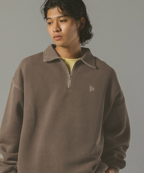 RAGEBLUE（レイジブルー）の「PIGMENT HALF ZIP SWEATSHIRT / ピグメント加工ダンボールハーフジップスウェット（スウェット・メンズ・ホワイト/ブルー/ブラウン/グレー/ブルー系その他・MEDIUM/LARGE）」の22枚目の写真