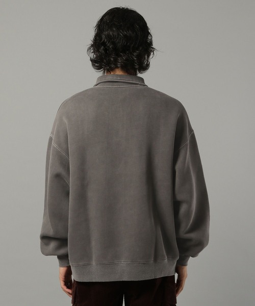 セール】PIGMENT HALF ZIP SWEATSHIRT / ピグメント加工ダンボール