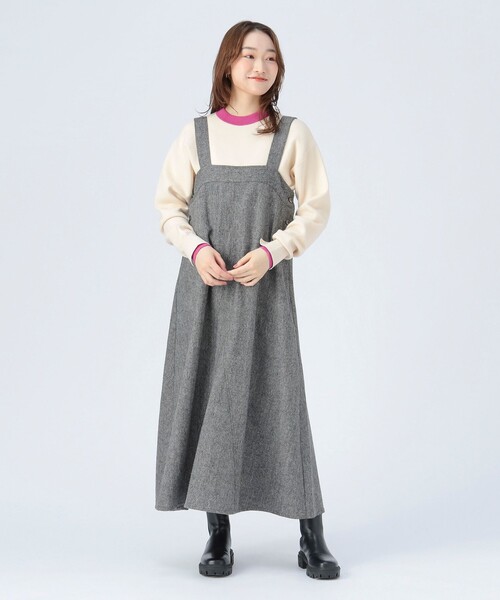 BEAMS HEART(ビームスハート)の「フレア ツイード ジャンパースカート(ワンピース・レディース・チャコールグレー/ライトグレー・FREE)」の17枚目の写真