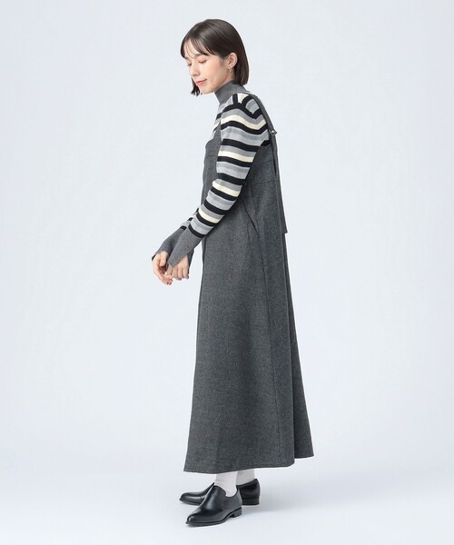 BEAMS HEART(ビームスハート)の「フレア ツイード ジャンパースカート(ワンピース・レディース・チャコールグレー/ライトグレー・FREE)」の3枚目の写真