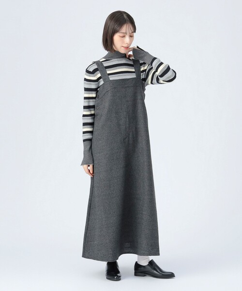 BEAMS HEART(ビームスハート)の「フレア ツイード ジャンパースカート(ワンピース・レディース・チャコールグレー/ライトグレー・FREE)」の4枚目の写真
