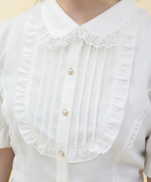 axes femme POETIQUE(アクシーズファムポエティック)の「バックレースアップロングブラウス(シャツ/ブラウス・レディース・サックスブルー/ブラック/ホワイト・MEDIUM)」の9枚目の写真