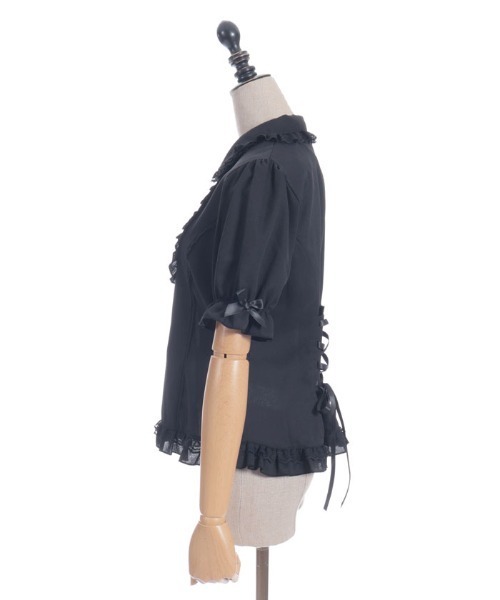 axes femme POETIQUE(アクシーズファムポエティック)の「バックレースアップロングブラウス(シャツ/ブラウス・レディース・サックスブルー/ブラック/ホワイト・MEDIUM)」の18枚目の写真