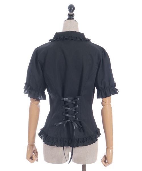axes femme POETIQUE(アクシーズファムポエティック)の「バックレースアップロングブラウス(シャツ/ブラウス・レディース・サックスブルー/ブラック/ホワイト・MEDIUM)」の19枚目の写真