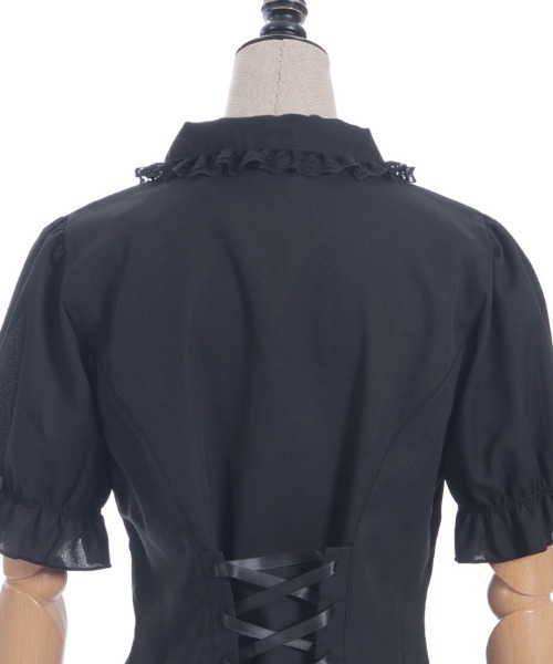 axes femme POETIQUE(アクシーズファムポエティック)の「バックレースアップロングブラウス(シャツ/ブラウス・レディース・サックスブルー/ブラック/ホワイト・MEDIUM)」の22枚目の写真