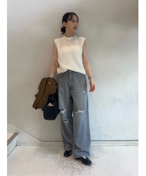 Mila Owen（ミラオーウェン）の「ダメージ加工ルーズストレートデニムパンツ（デニムパンツ・レディース・グレー/ブルー/ライトブルー・0/1/00）」の15枚目の写真