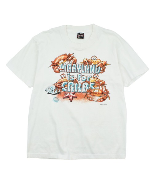 FRUIT OF THE LOOM(フルーツオブザルーム)の「【USED】90’s Fruit of the Loom “MARYLAND is for CRABS” グラフィック Tシャツ(Tシャツ/カットソー・メンズ・ホワイト・LARGE)」の1枚目の写真