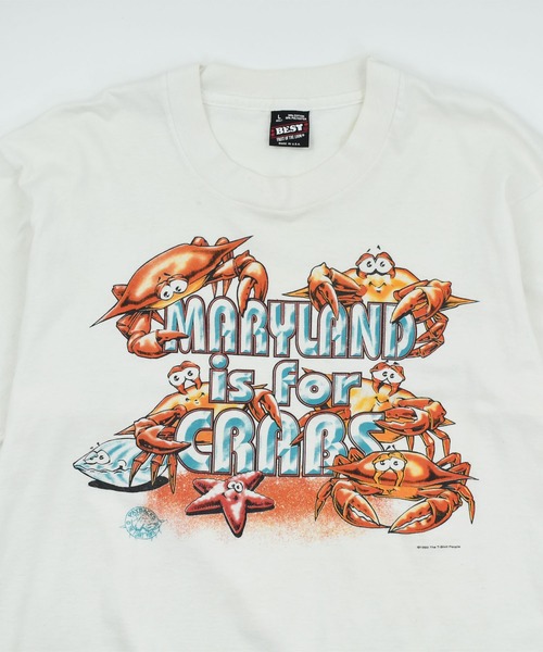 FRUIT OF THE LOOM(フルーツオブザルーム)の「【USED】90’s Fruit of the Loom “MARYLAND is for CRABS” グラフィック Tシャツ(Tシャツ/カットソー・メンズ・ホワイト・LARGE)」の2枚目の写真