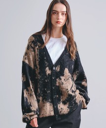 Revo. | Revo. モヘアタッチ グランジパターン 総柄ジャガード ルーズカーディガン(カーディガン/ボレロ)