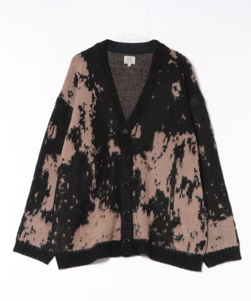 Revo.（レボ）の「Revo. モヘアタッチ グランジパターン 総柄ジャガード ルーズカーディガン（カーディガン/ボレロ・メンズ・カーキ/ブラック/ブルー・2/1）」の4枚目の写真