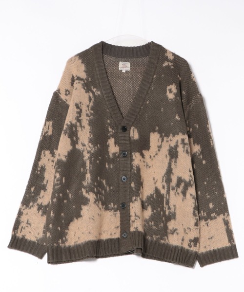 Revo.（レボ）の「Revo. モヘアタッチ グランジパターン 総柄ジャガード ルーズカーディガン（カーディガン/ボレロ・メンズ・カーキ/ブラック/ブルー・2/1）」の5枚目の写真