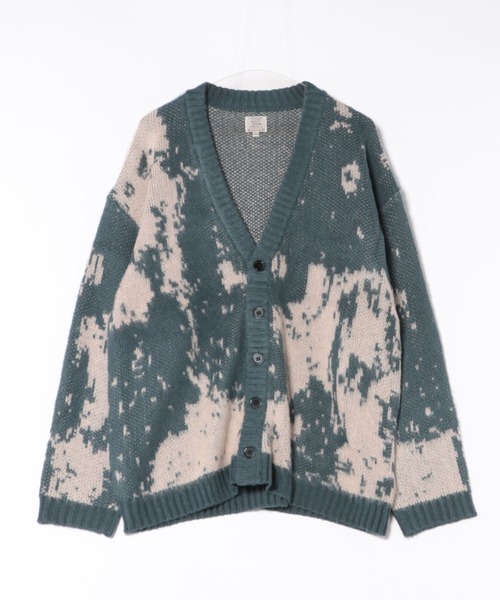 Revo.（レボ）の「Revo. モヘアタッチ グランジパターン 総柄ジャガード ルーズカーディガン（カーディガン/ボレロ・メンズ・カーキ/ブラック/ブルー・2/1）」の6枚目の写真