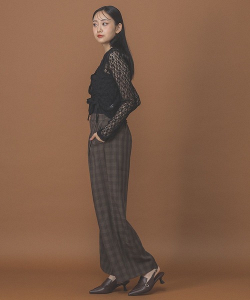 3.3 Field Trip (3.3フィールドトリップ)の「3.3 Field Trip/レースギャザーシャツ(シャツ/ブラウス・レディース・オフホワイト/ブラック・FREE)」の4枚目の写真