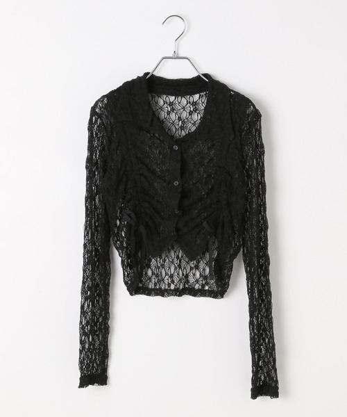 3.3 Field Trip (3.3フィールドトリップ)の「3.3 Field Trip/レースギャザーシャツ(シャツ/ブラウス・レディース・オフホワイト/ブラック・FREE)」の8枚目の写真