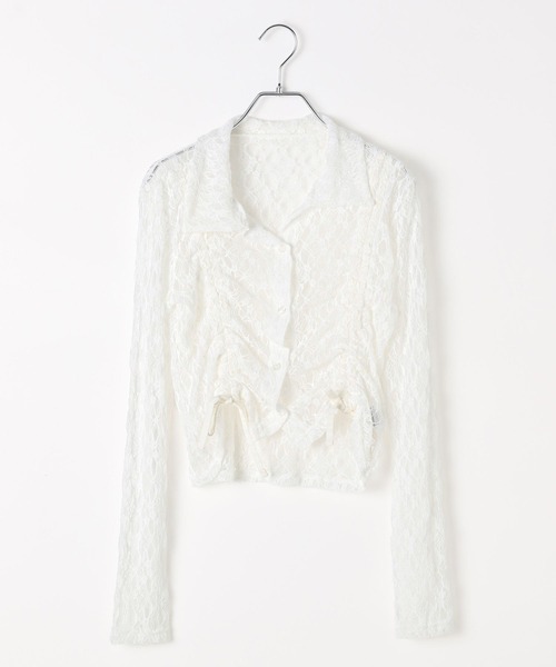 3.3 Field Trip (3.3フィールドトリップ)の「3.3 Field Trip/レースギャザーシャツ(シャツ/ブラウス・レディース・オフホワイト/ブラック・FREE)」の9枚目の写真