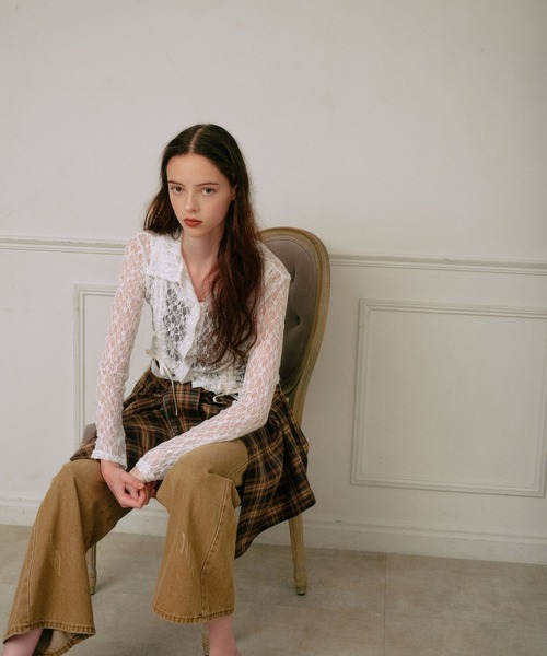 3.3 Field Trip (3.3フィールドトリップ)の「3.3 Field Trip/レースギャザーシャツ(シャツ/ブラウス・レディース・オフホワイト/ブラック・FREE)」の20枚目の写真