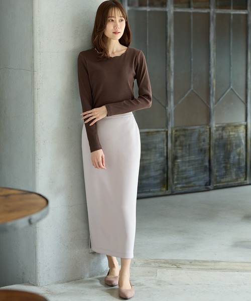 Honeys（ハニーズ）の「スカラップトップス（Tシャツ/カットソー・レディース・ブラウン/ホワイト×ブラック/アイボリー/ピンク/ブラック/レッド・L/3L/S/M/LL）」の18枚目の写真