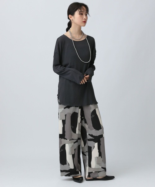 LEPSIM（レプシィム）の「アウトリンキングシアープルオーバー　582453（Tシャツ/カットソー・レディース・オフホワイト/ブラウン/チャコールグレー・FREE）」の11枚目の写真