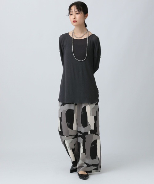 LEPSIM（レプシィム）の「アウトリンキングシアープルオーバー　582453（Tシャツ/カットソー・レディース・オフホワイト/ブラウン/チャコールグレー・FREE）」の12枚目の写真